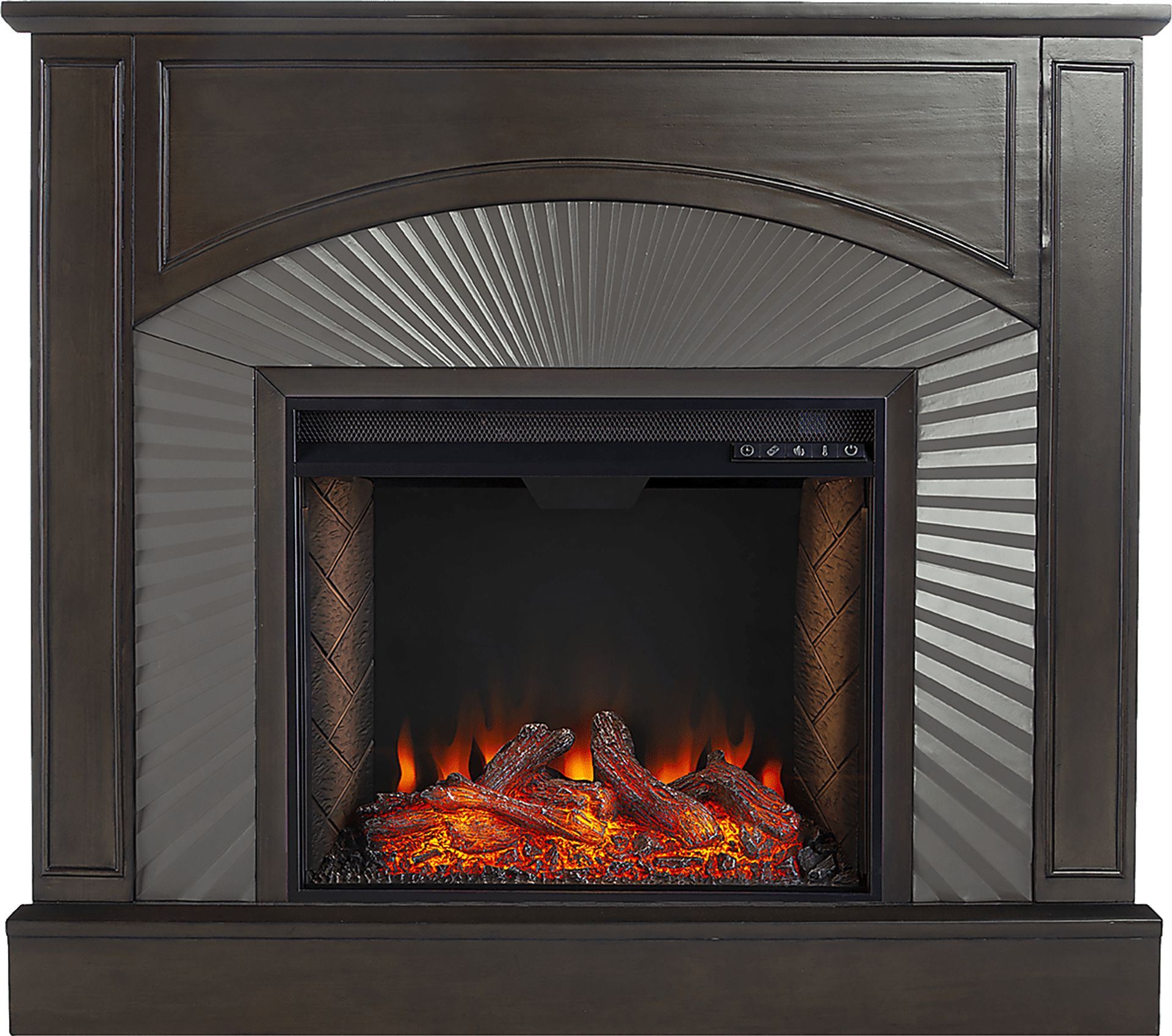 Edmarie III Brown 45 in. Console, With Smart Electric Fireplace - Image 6