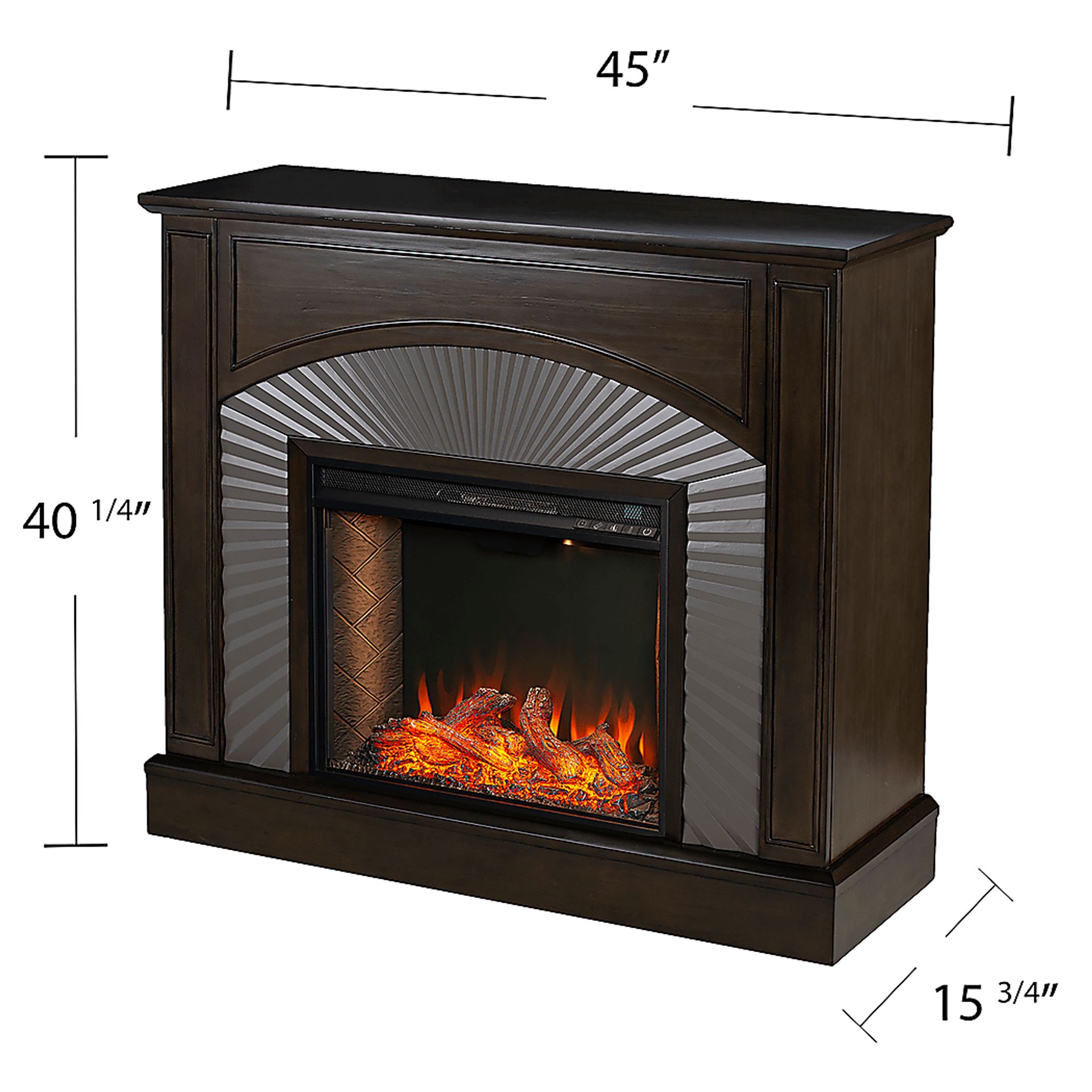 Edmarie III Brown 45 in. Console, With Smart Electric Fireplace - Image 7