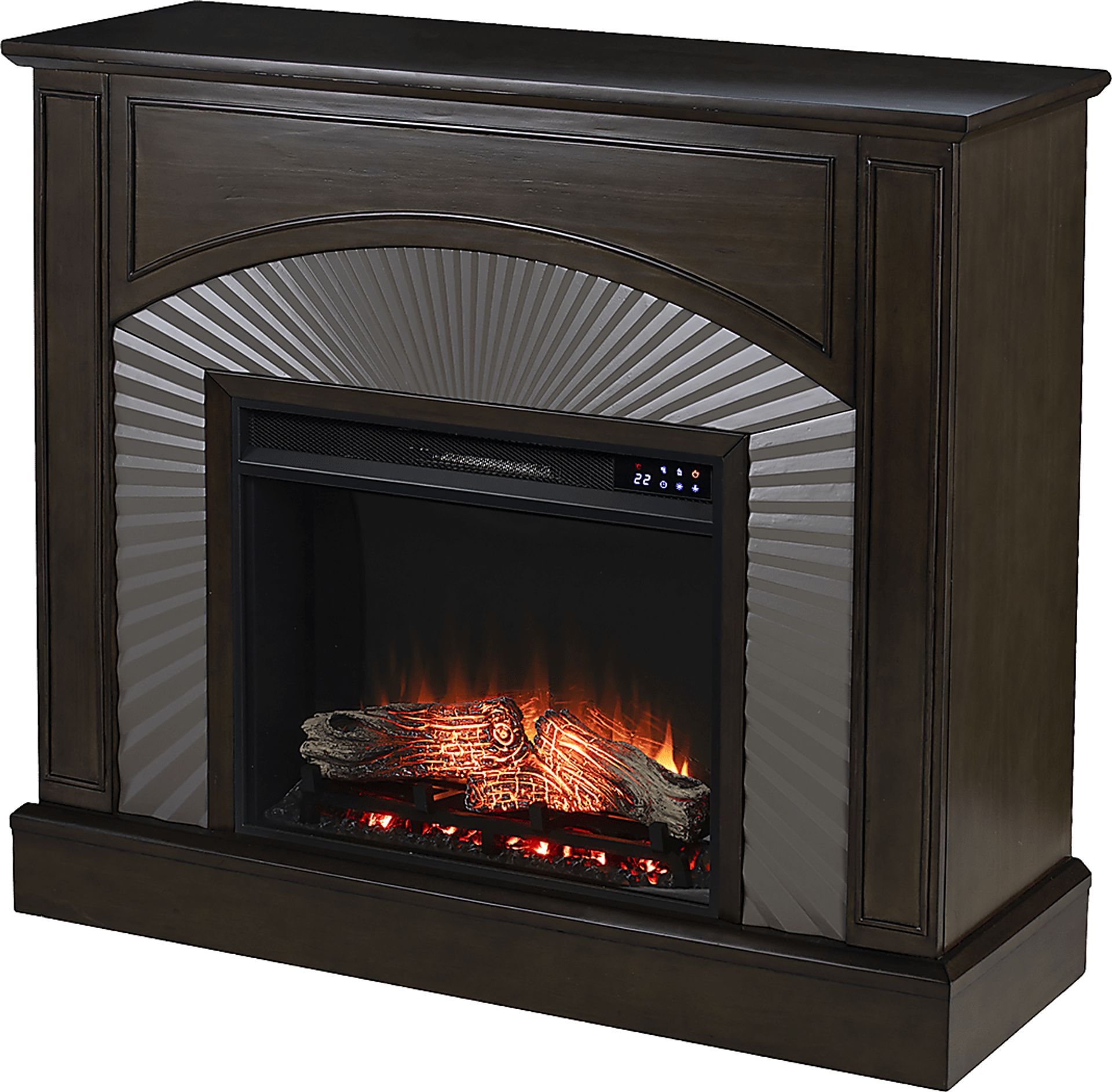 Edmarie IV Brown 45 in. Console, With Touch Panel Electric Fireplace - Image 1