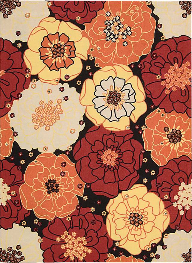 Edria Black 5' x 8' Indoor/Outdoor Rug - Thumbnail - Image 1