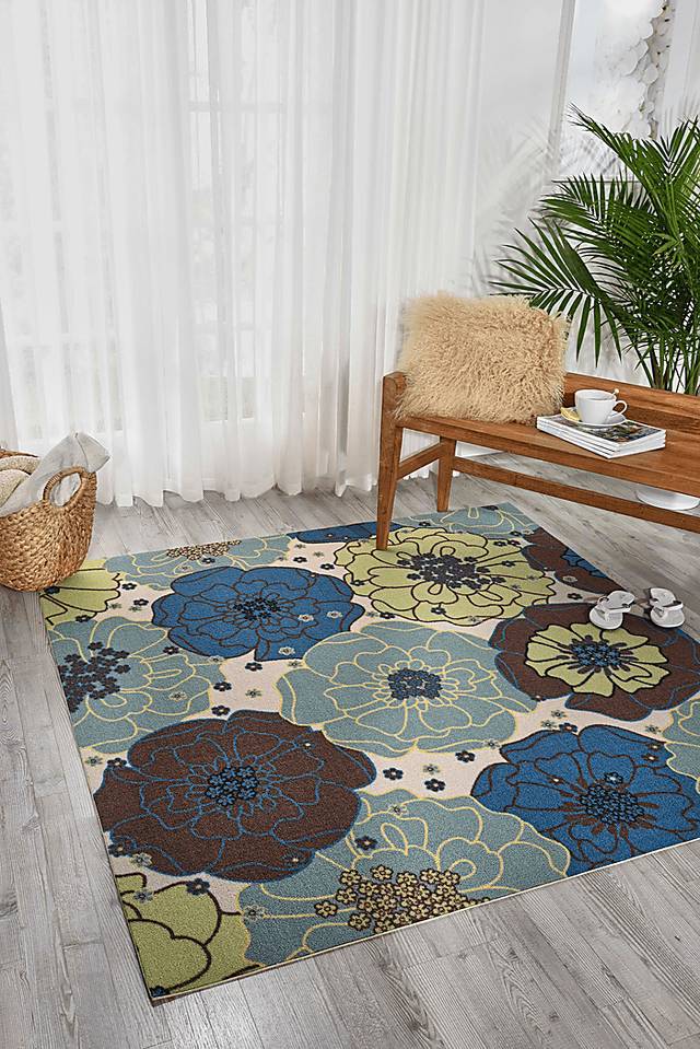 Edria Light Blue 8' x 11' Indoor/Outdoor Rug - Thumbnail - Image 4