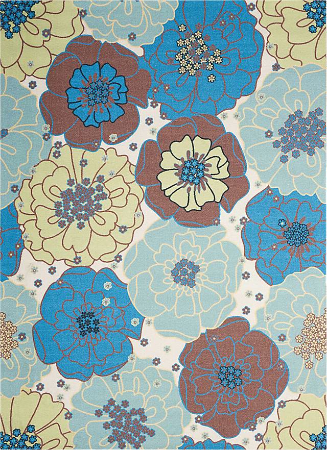 Edria Light Blue 8' x 11' Indoor/Outdoor Rug - Thumbnail - Image 1
