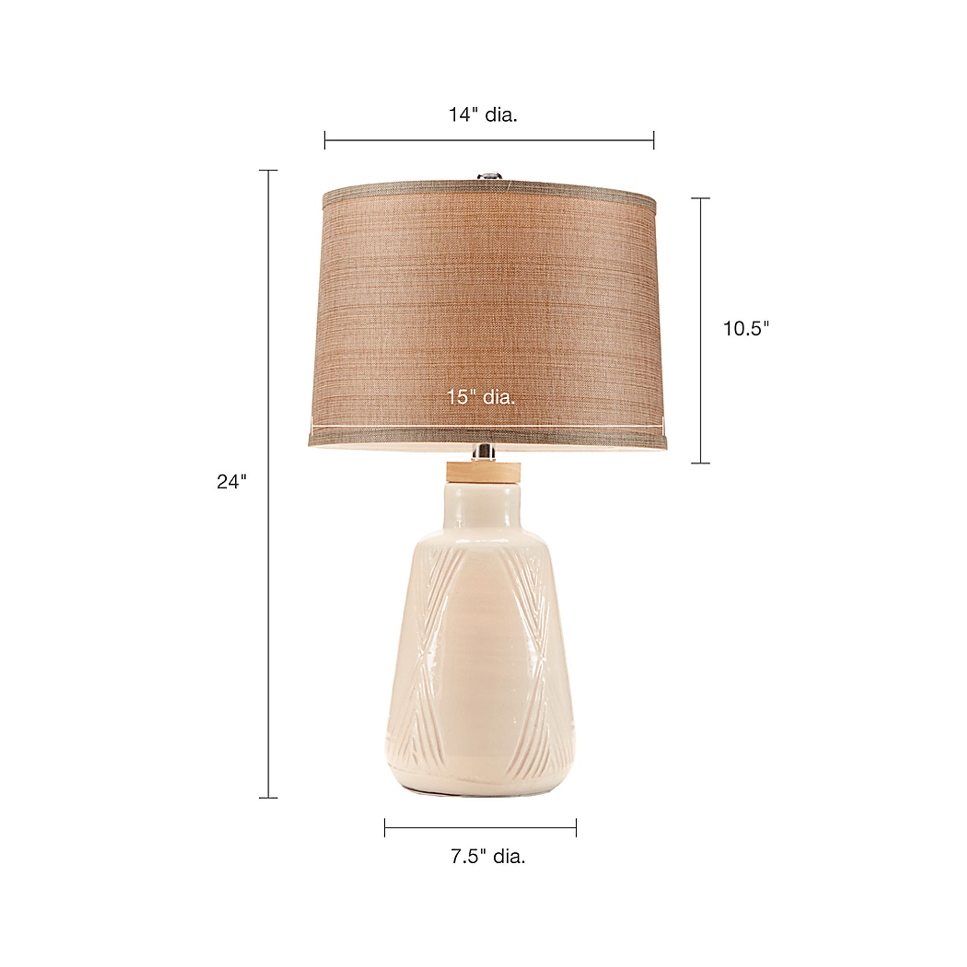 Edsall Trail Ivory Lamp - Image 7