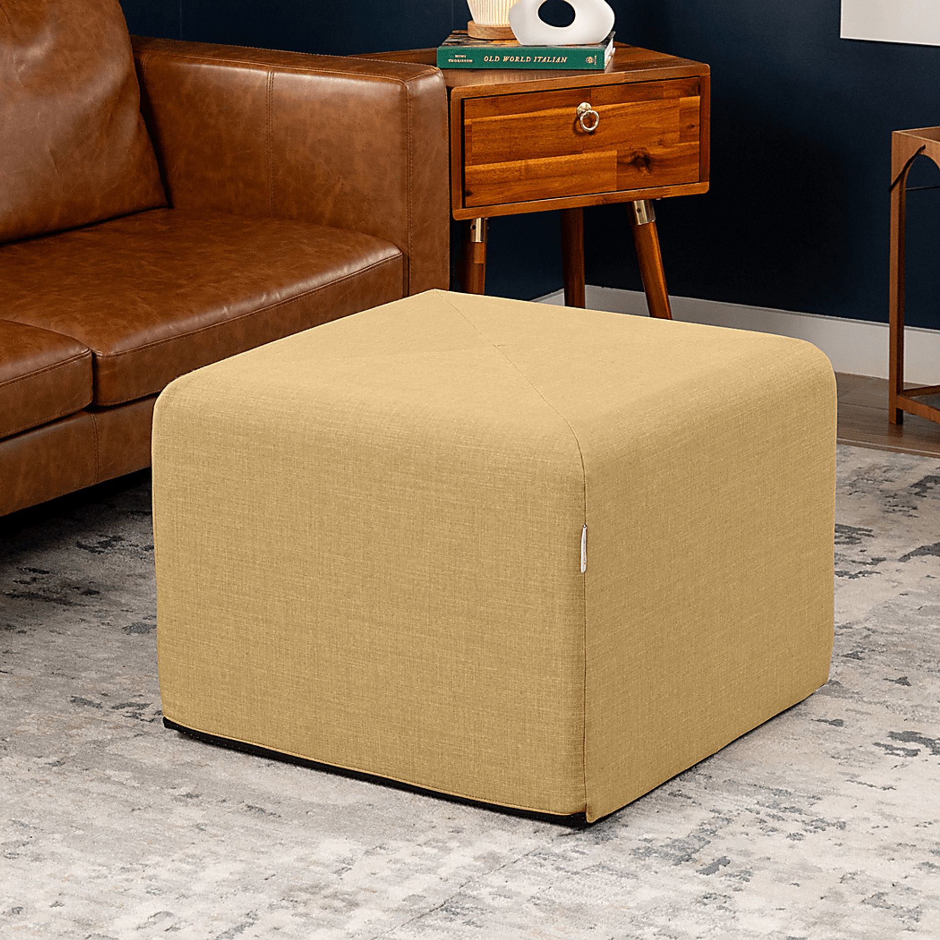 Edunci Beige Large Ottoman - Image 2