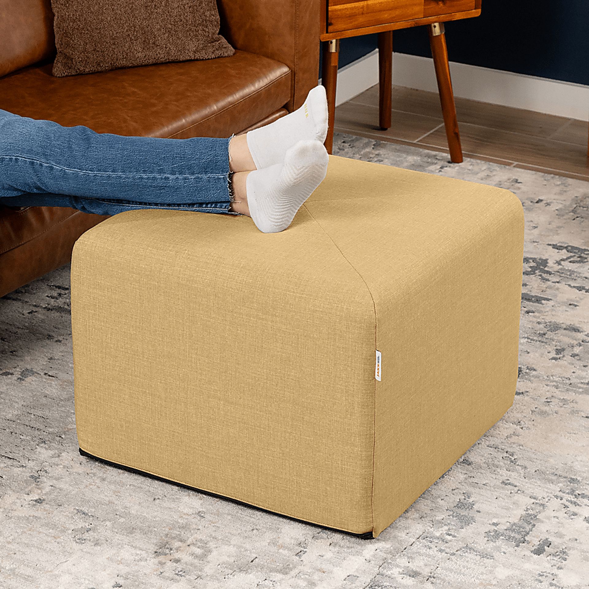 Edunci Beige Large Ottoman - Image 5