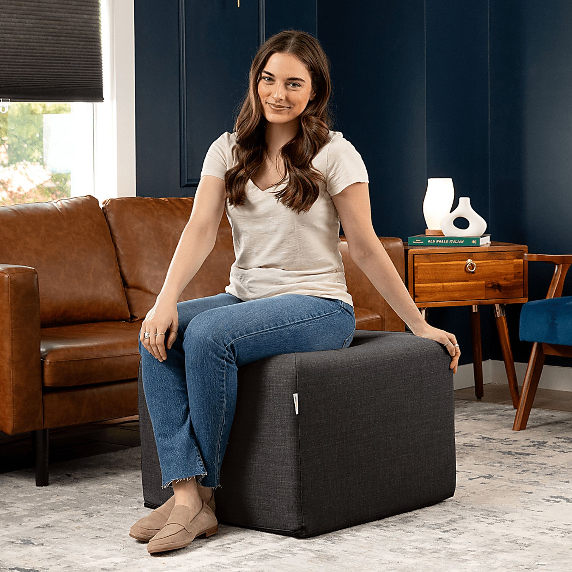 Edunci Black Large Ottoman - Image 3