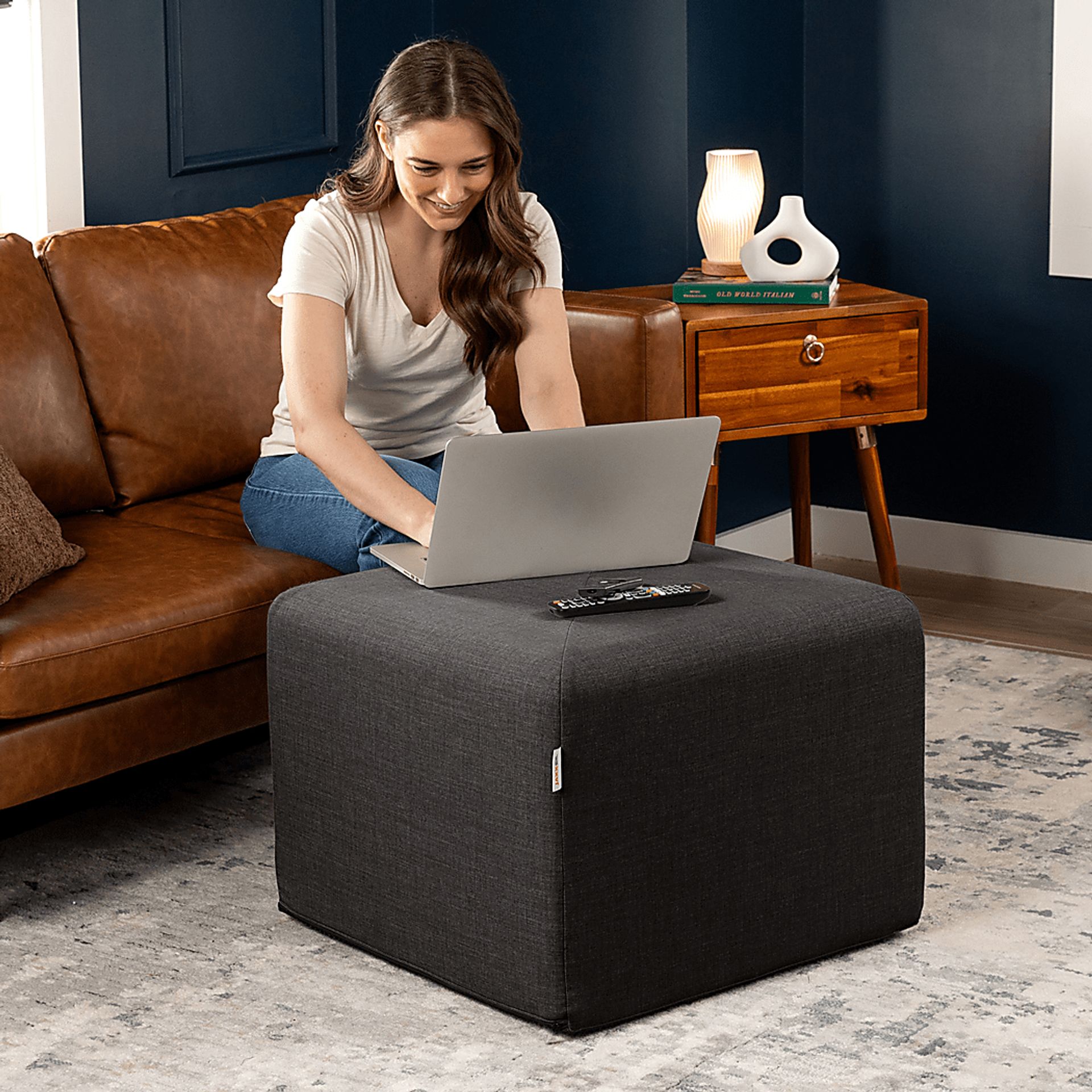 Edunci Black Large Ottoman - Image 6