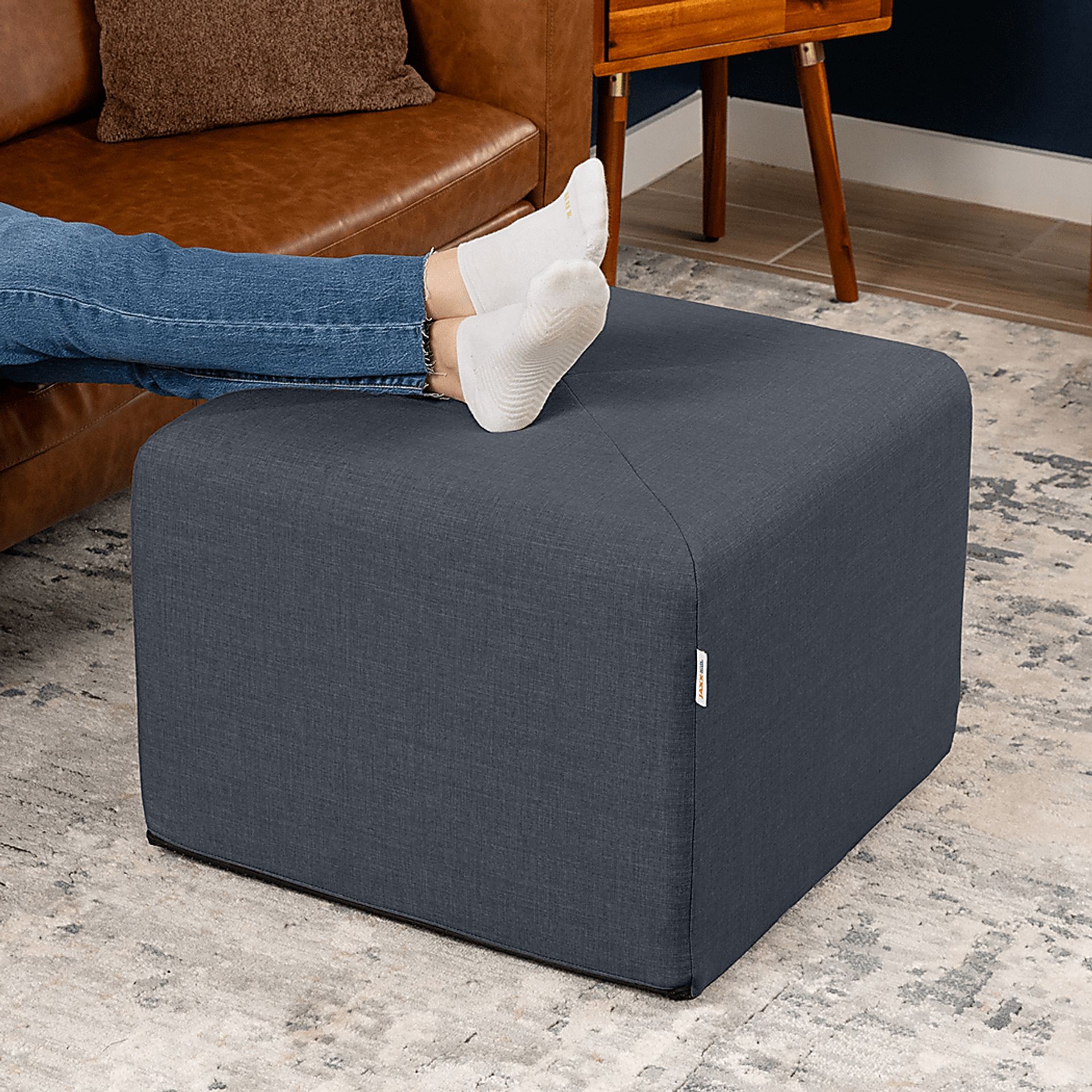 Edunci Blue/Denim Large Ottoman - Image 5