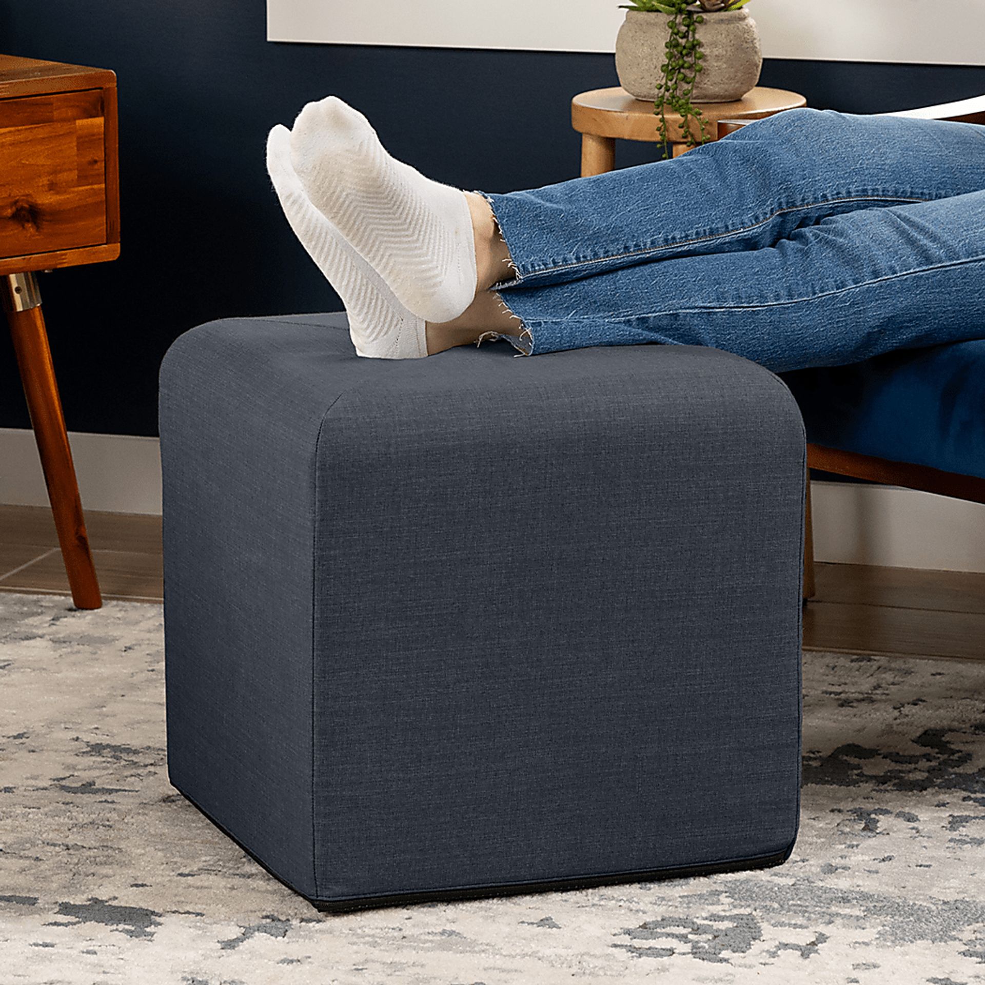 Edunci Blue/Denim Ottoman - Image 2