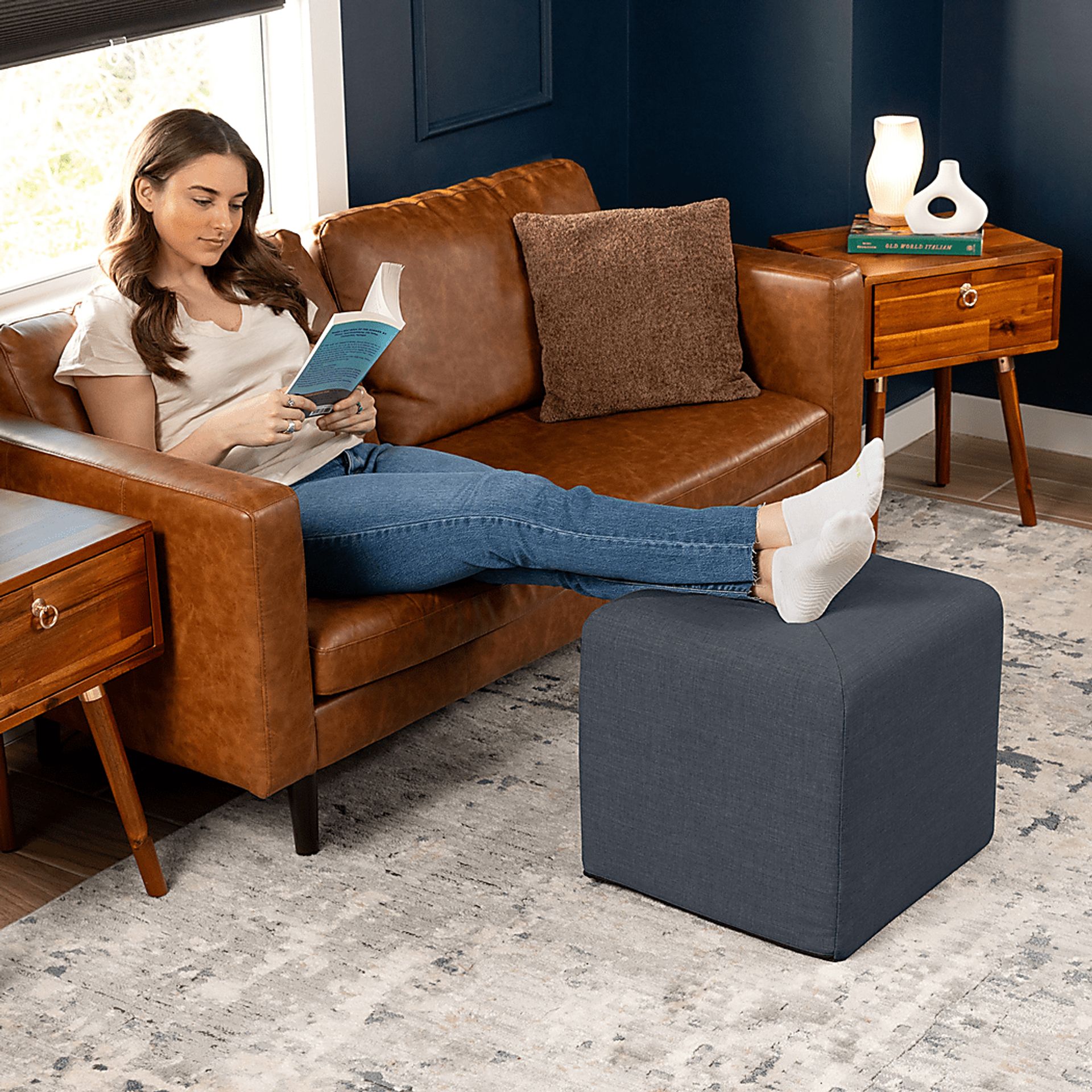Edunci Blue/Denim Ottoman - Image 3