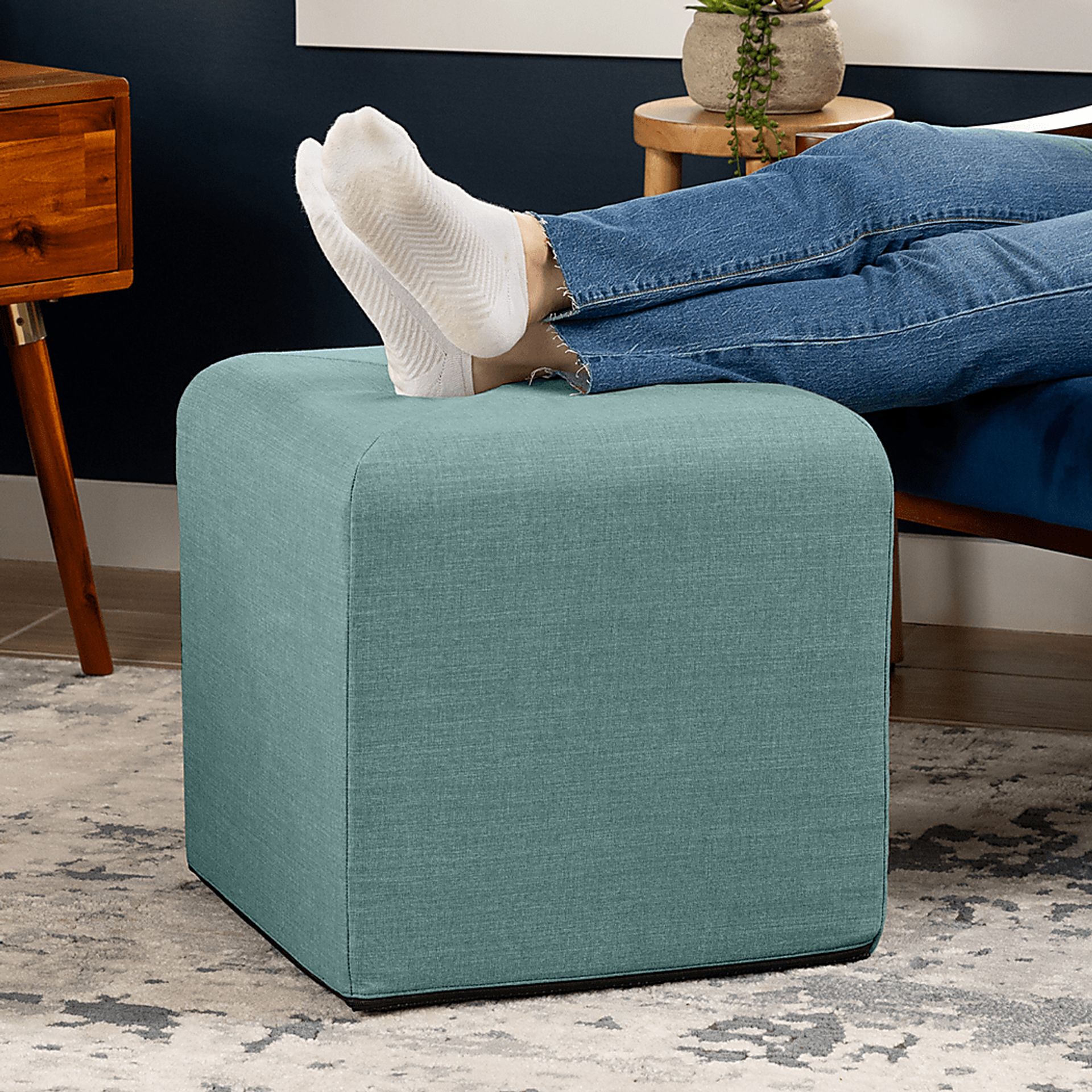 Edunci Blue Ottoman - Image 2