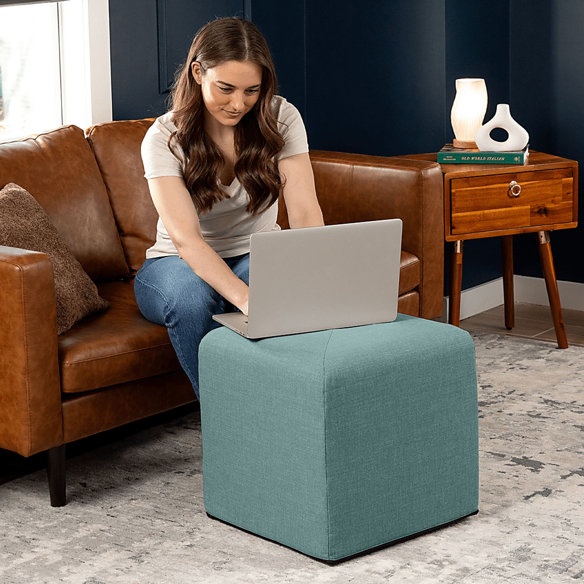 Edunci Blue Ottoman - Image 4