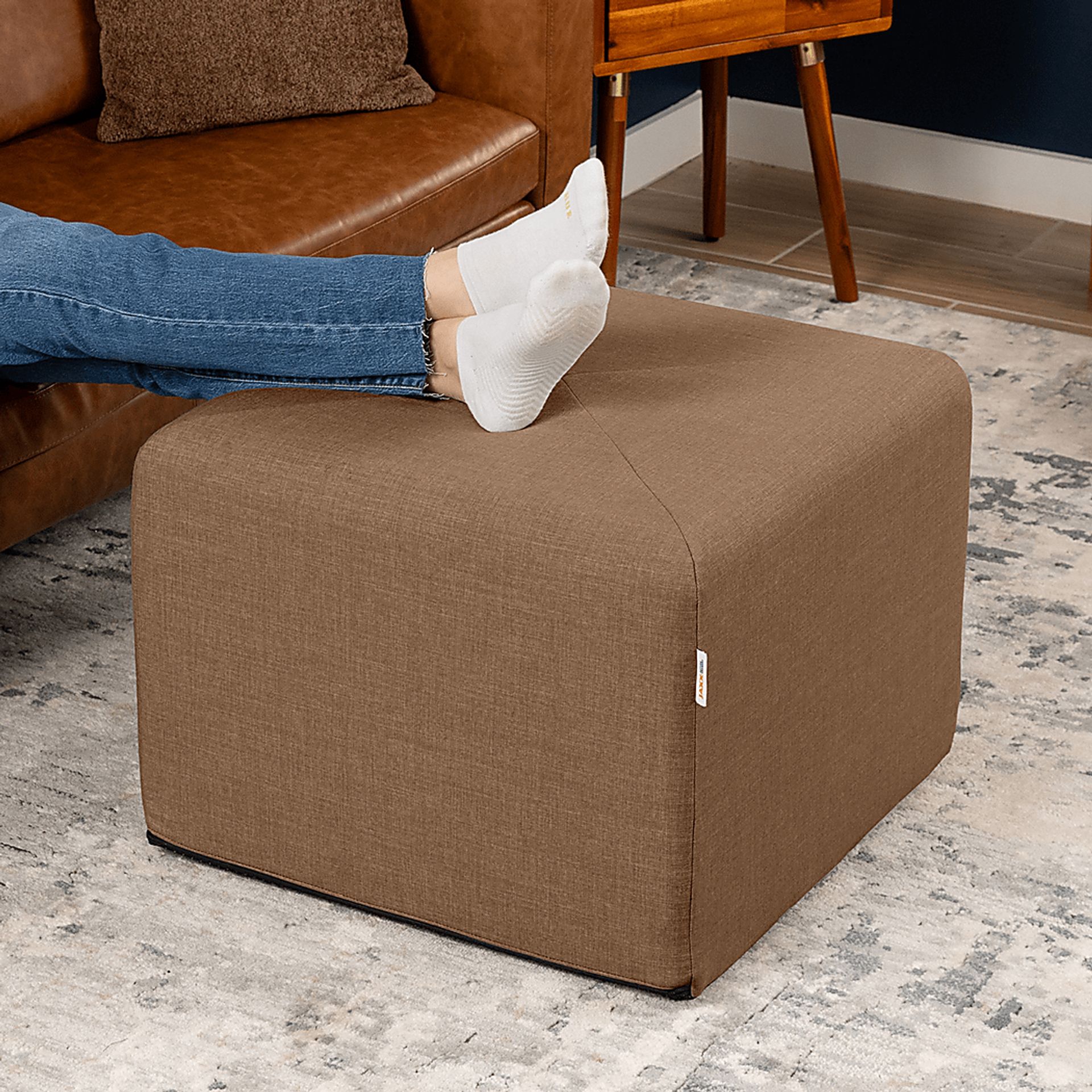 Edunci Brown Large Ottoman - Image 5