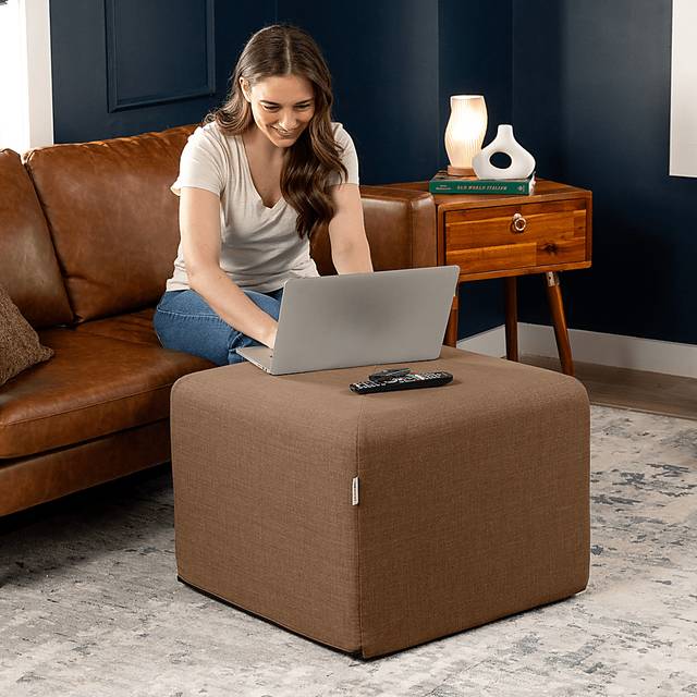 Edunci Brown Large Ottoman - Thumbnail - Image 6
