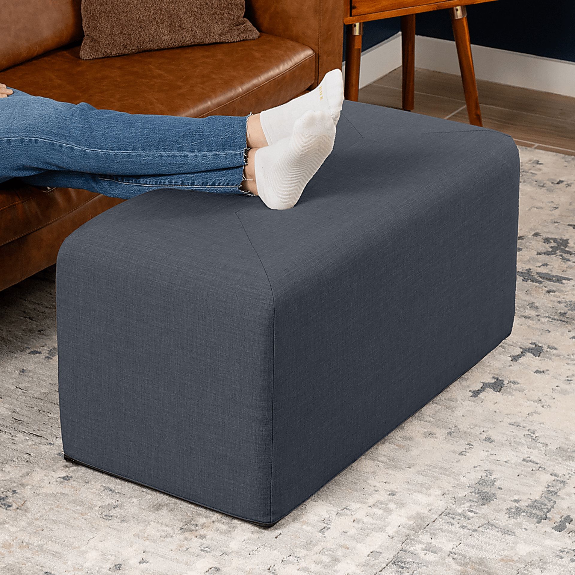 Edunci Gray Large Ottoman - Image 5