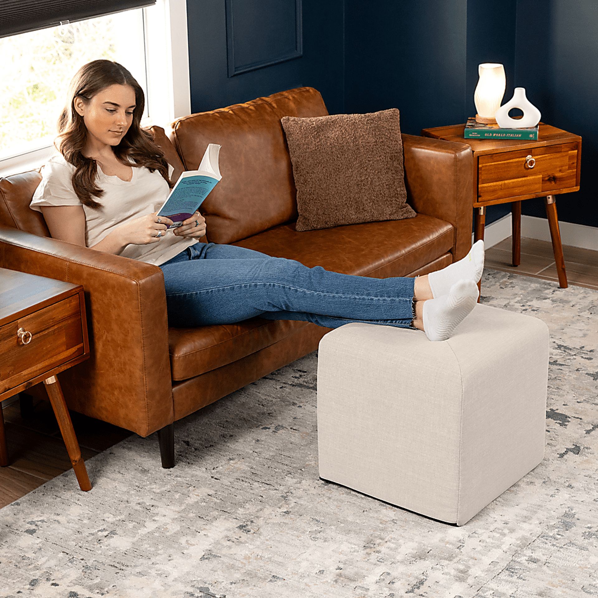 Edunci Gray Ottoman - Image 3