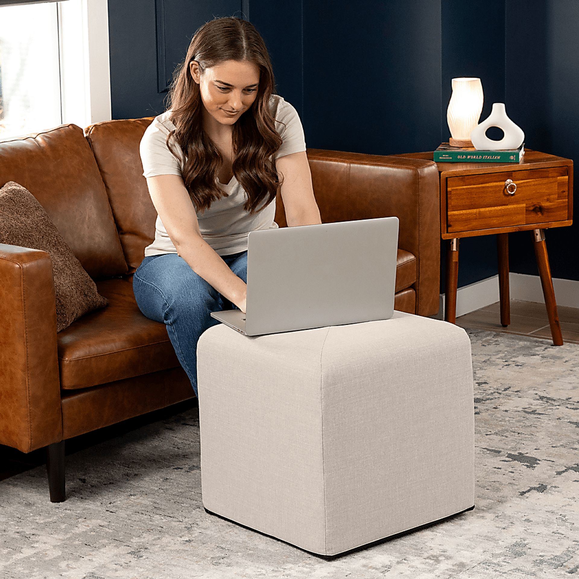 Edunci Gray Ottoman - Image 4