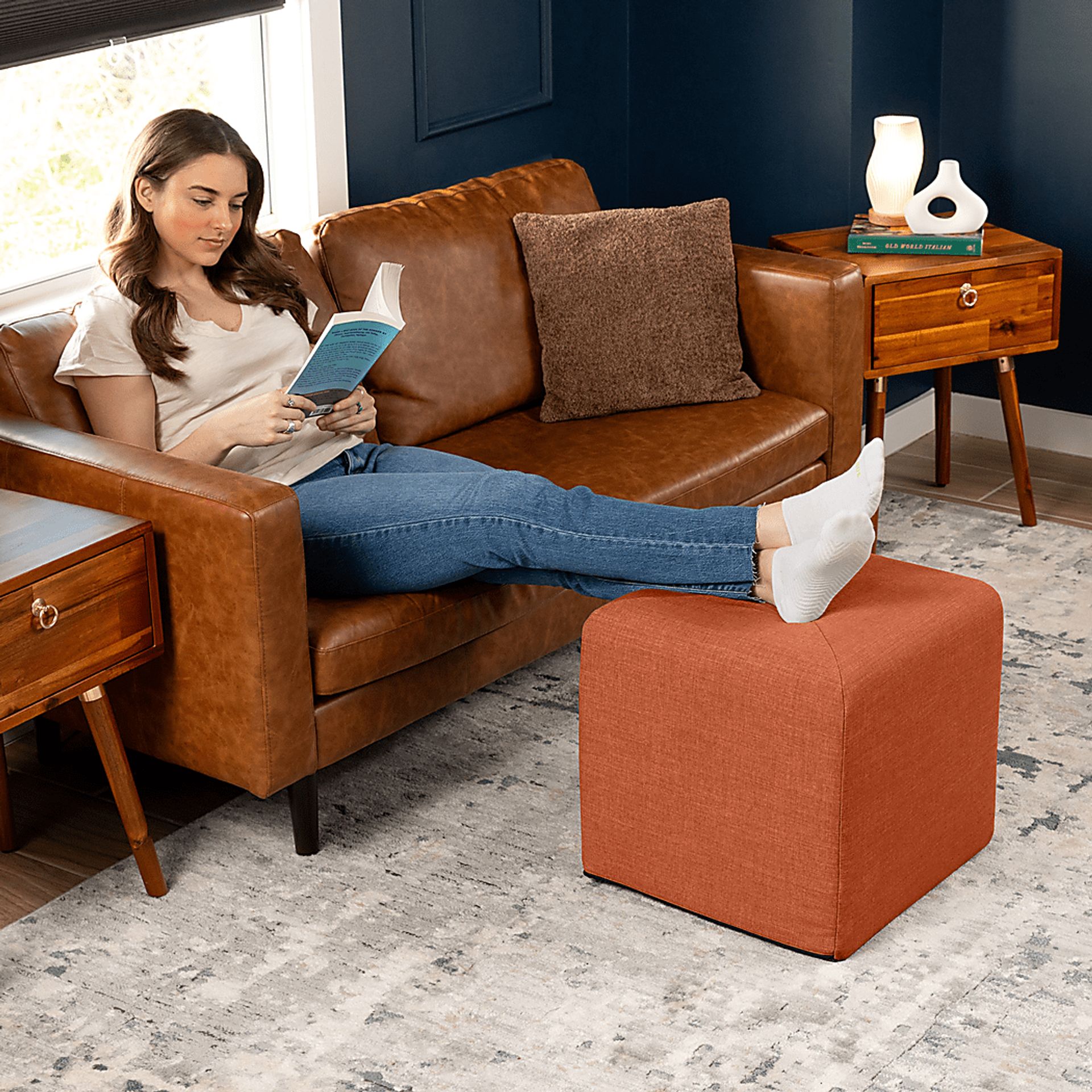 Edunci Orange Ottoman - Image 3