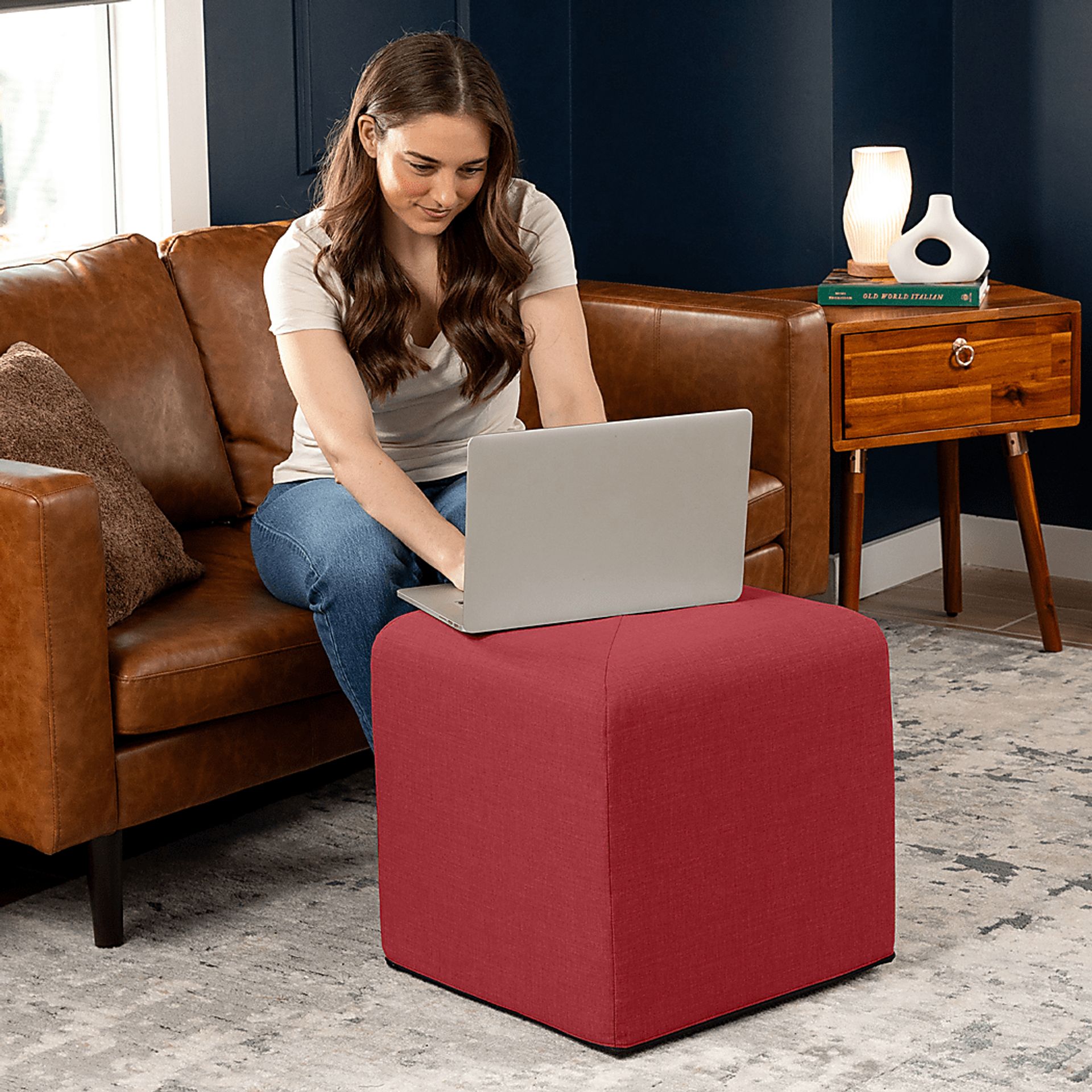 Edunci Red Ottoman - Image 4