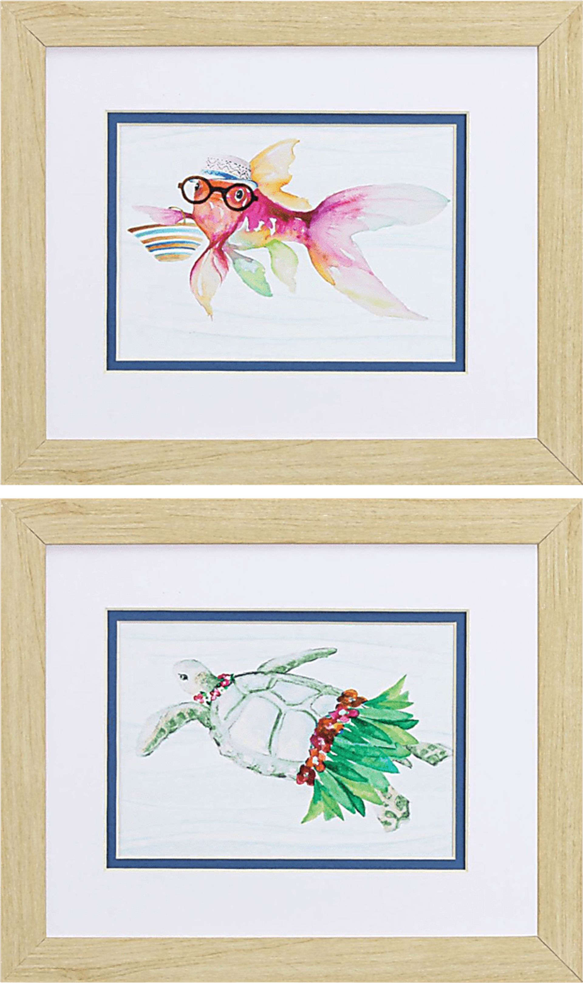 Edvin Pink Artwork, Set of 2 - Image 1