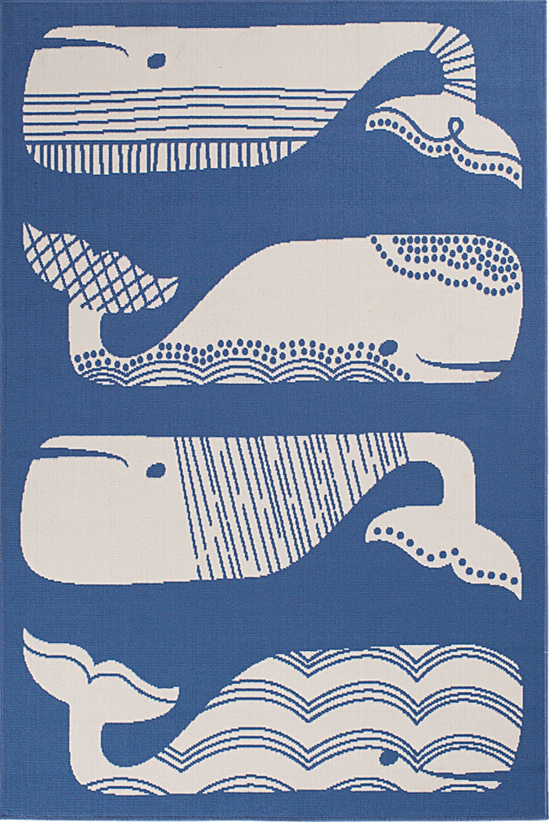 Edwy Blue 7'10 x 9'10 Indoor/Outdoor Rug - Image 1