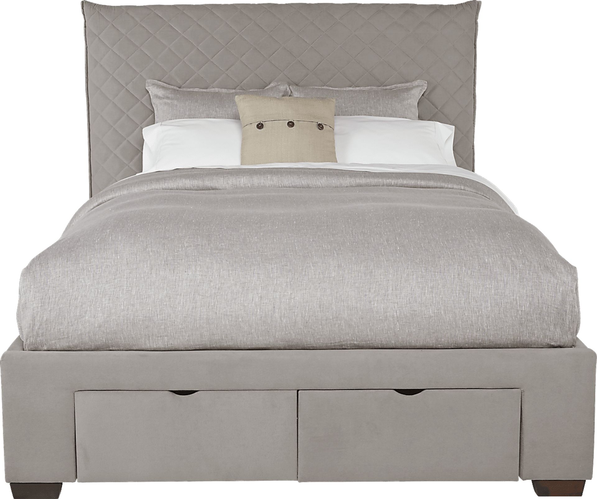 Edyn Gray 3 Pc King Upholstered Bed with 2 Drawer Storage - Image 1