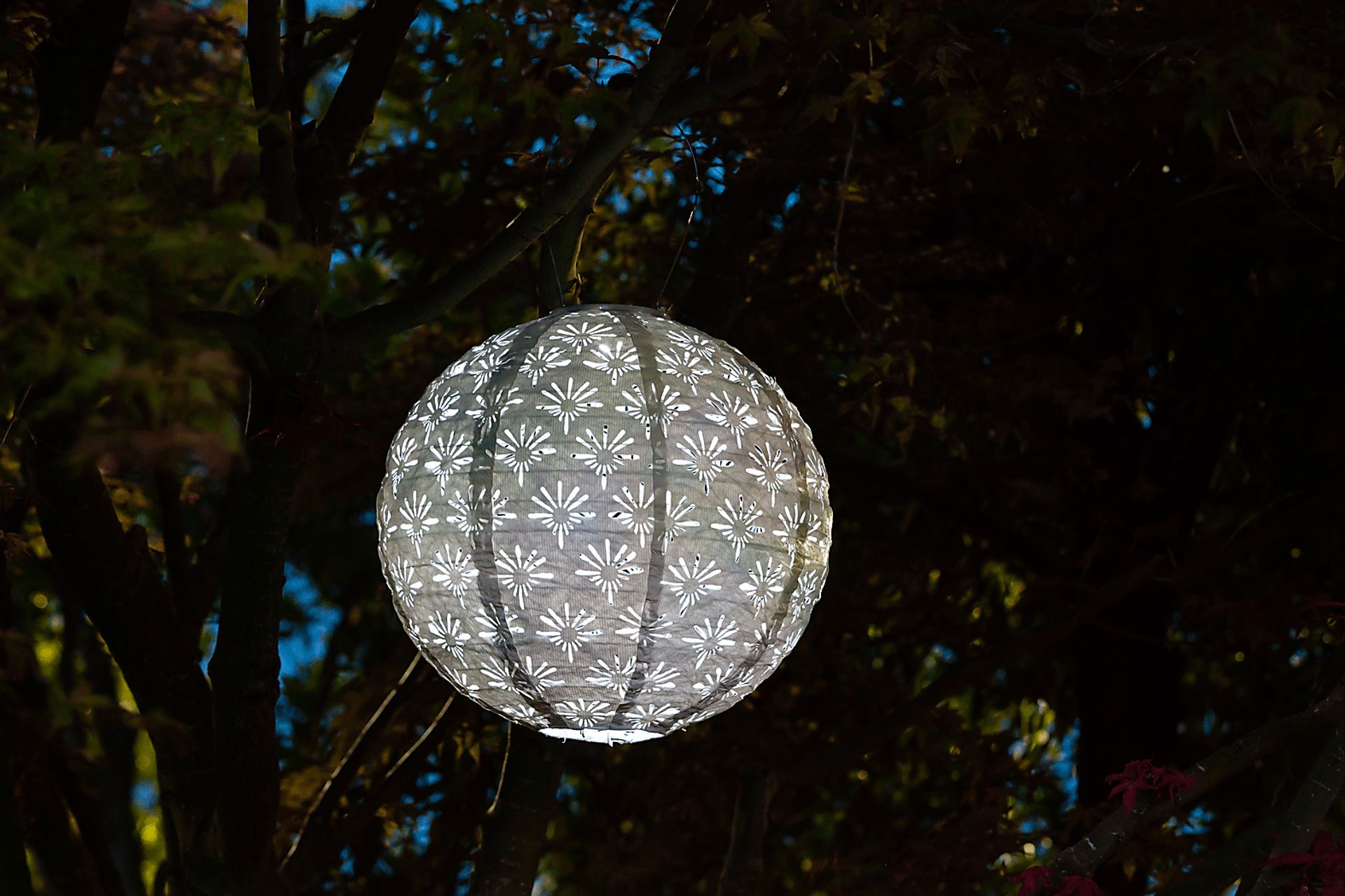 Eger Club Outdoor White Solar Lantern - Image 13