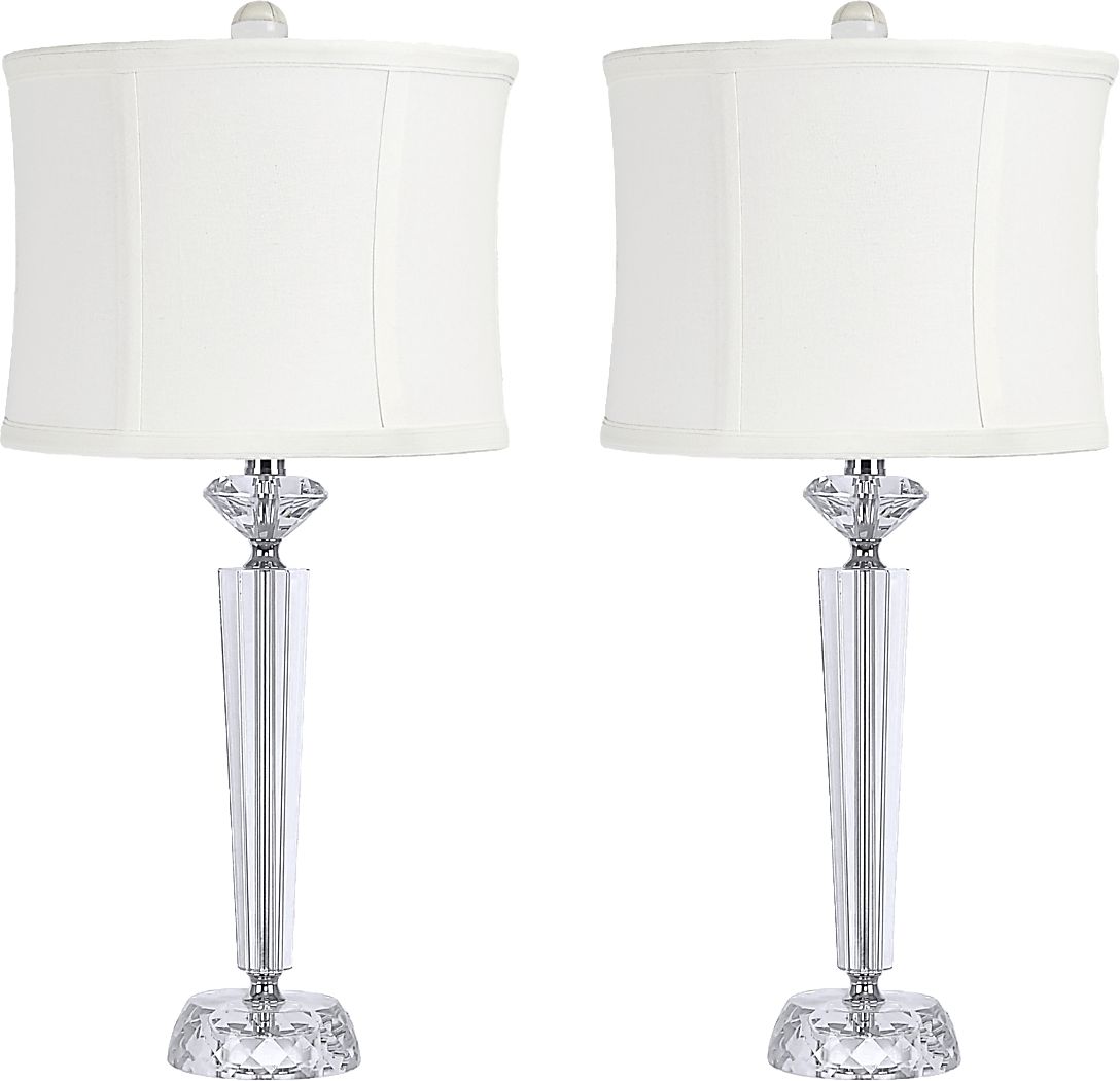 Egret Sea Clear Table Lamps, Set of 2