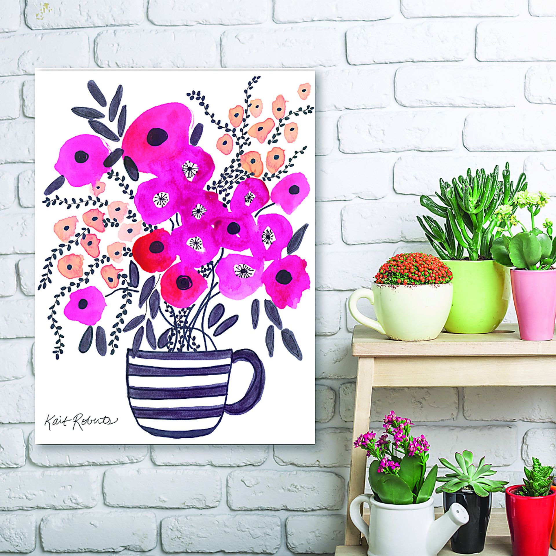 Eguna Pink Wooden Wall Art - Image 2