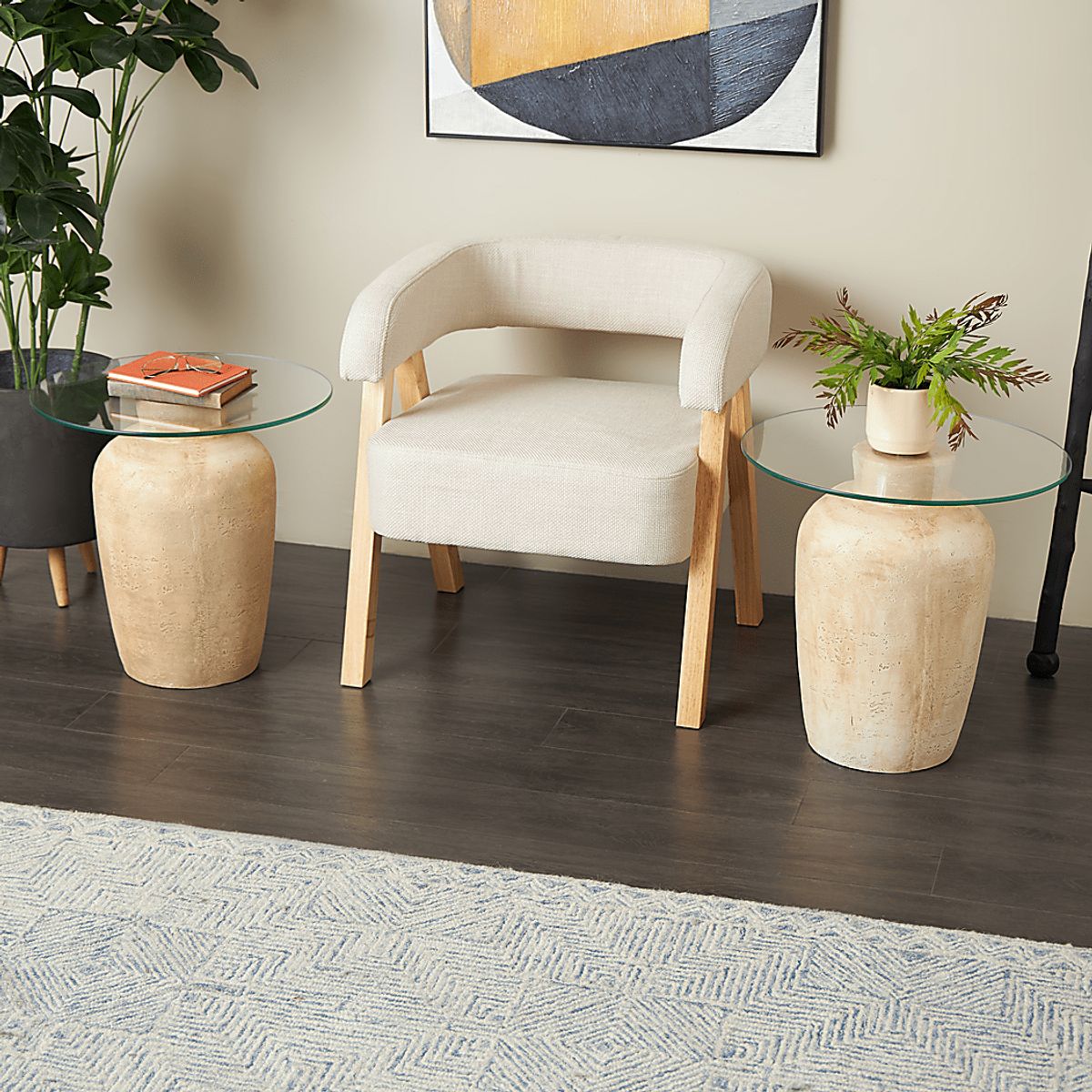 Ehodo Beige Colors,Light Wood,White Accent Table, Set Of 2 | Rooms to Go