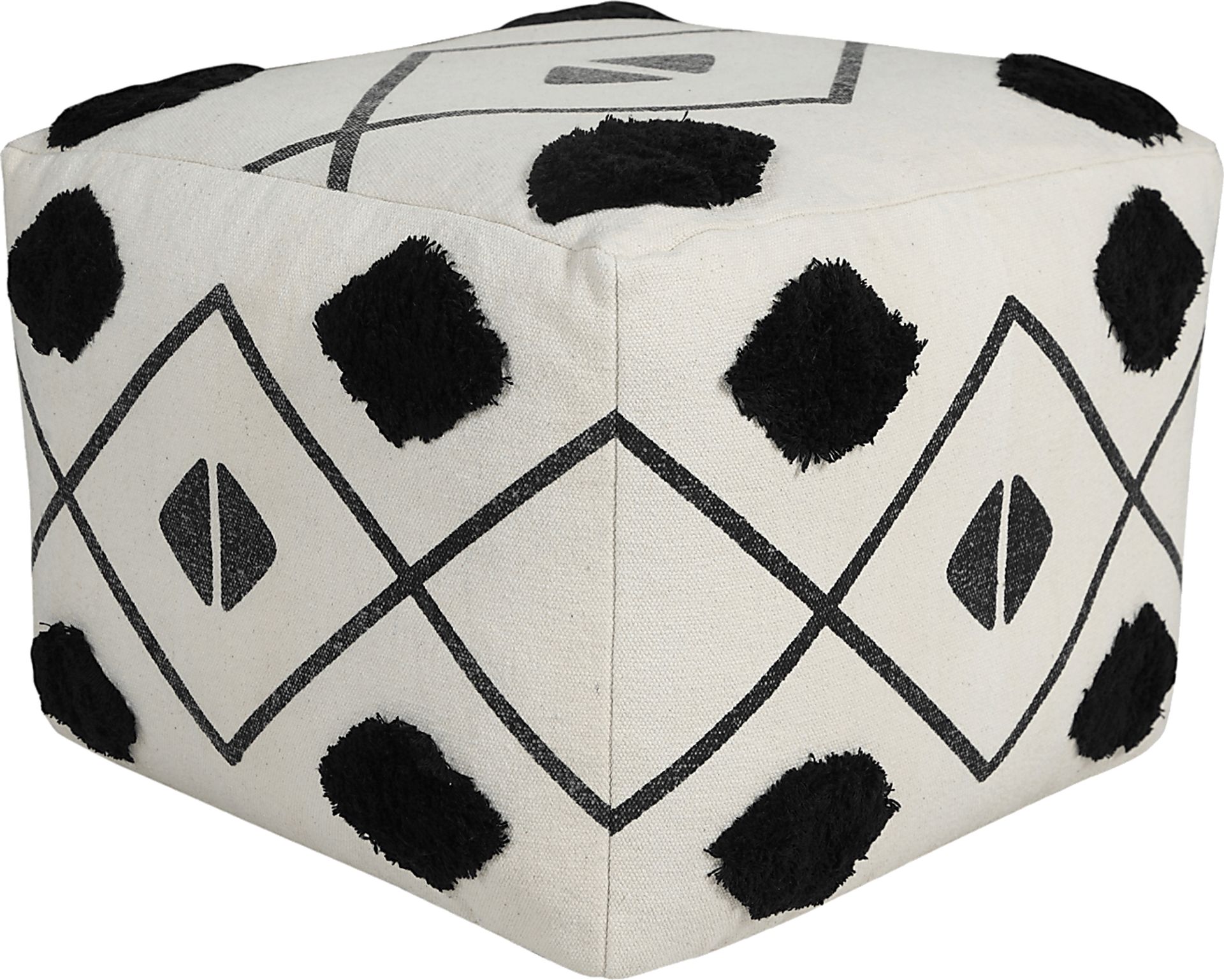 Ehsan Black/White Pouf - Image 4