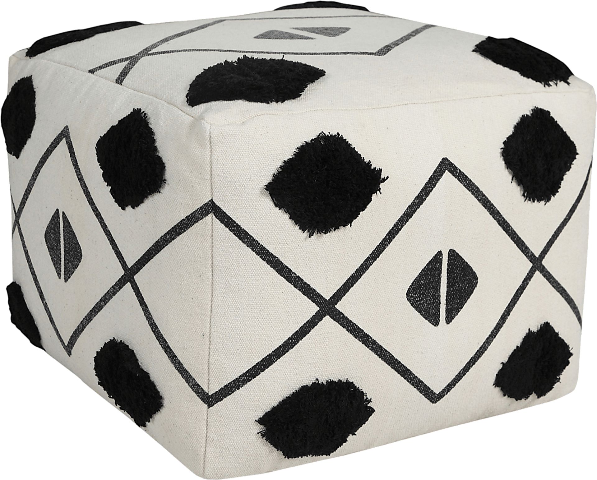 Ehsan Black/White Pouf - Image 6