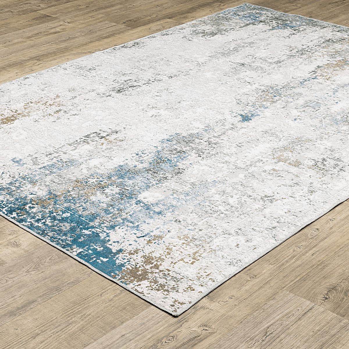 Eiderdown Ivory Beige Polyester Fabric Rug | Rooms to Go