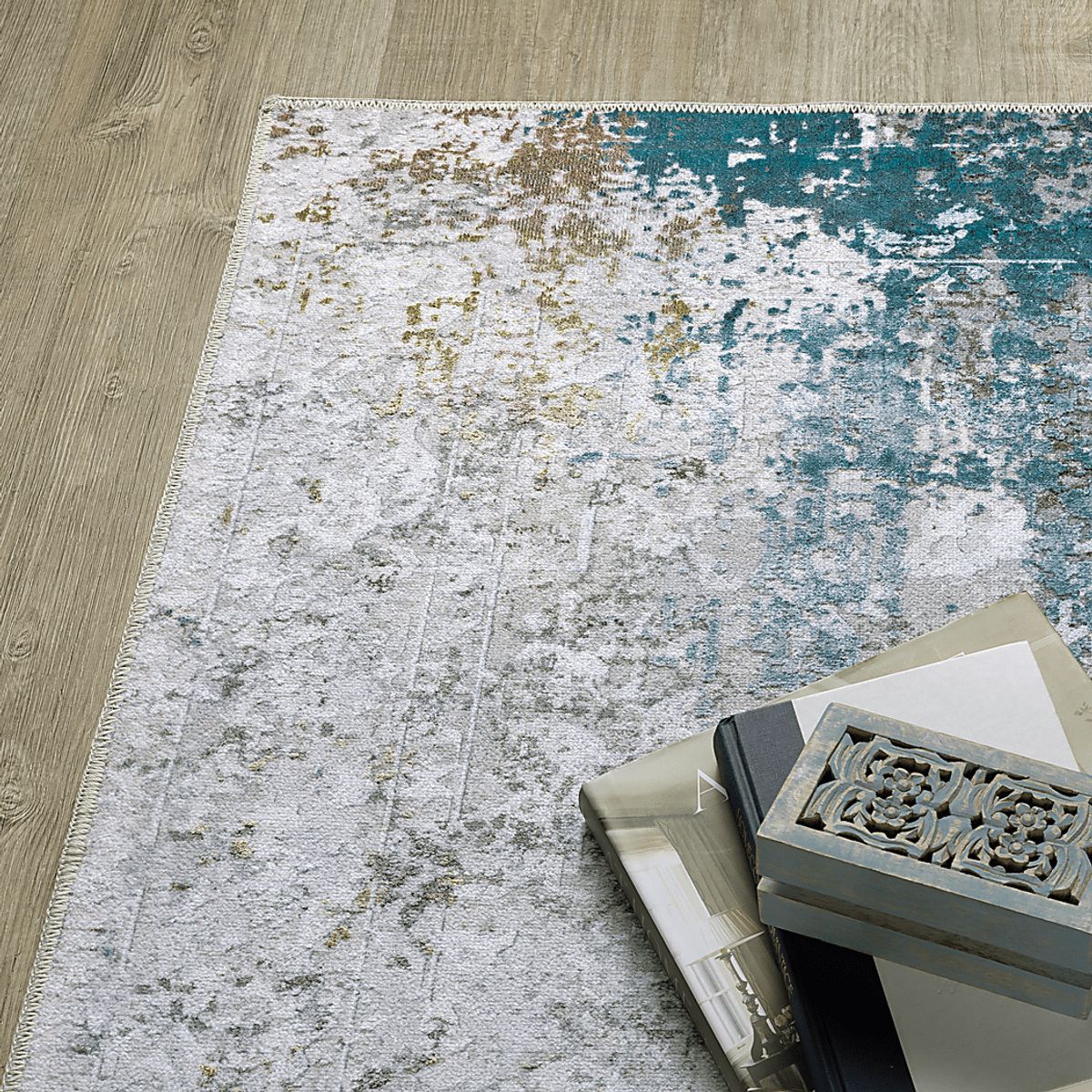 Eiderdown Ivory Beige Polyester Fabric Rug | Rooms to Go