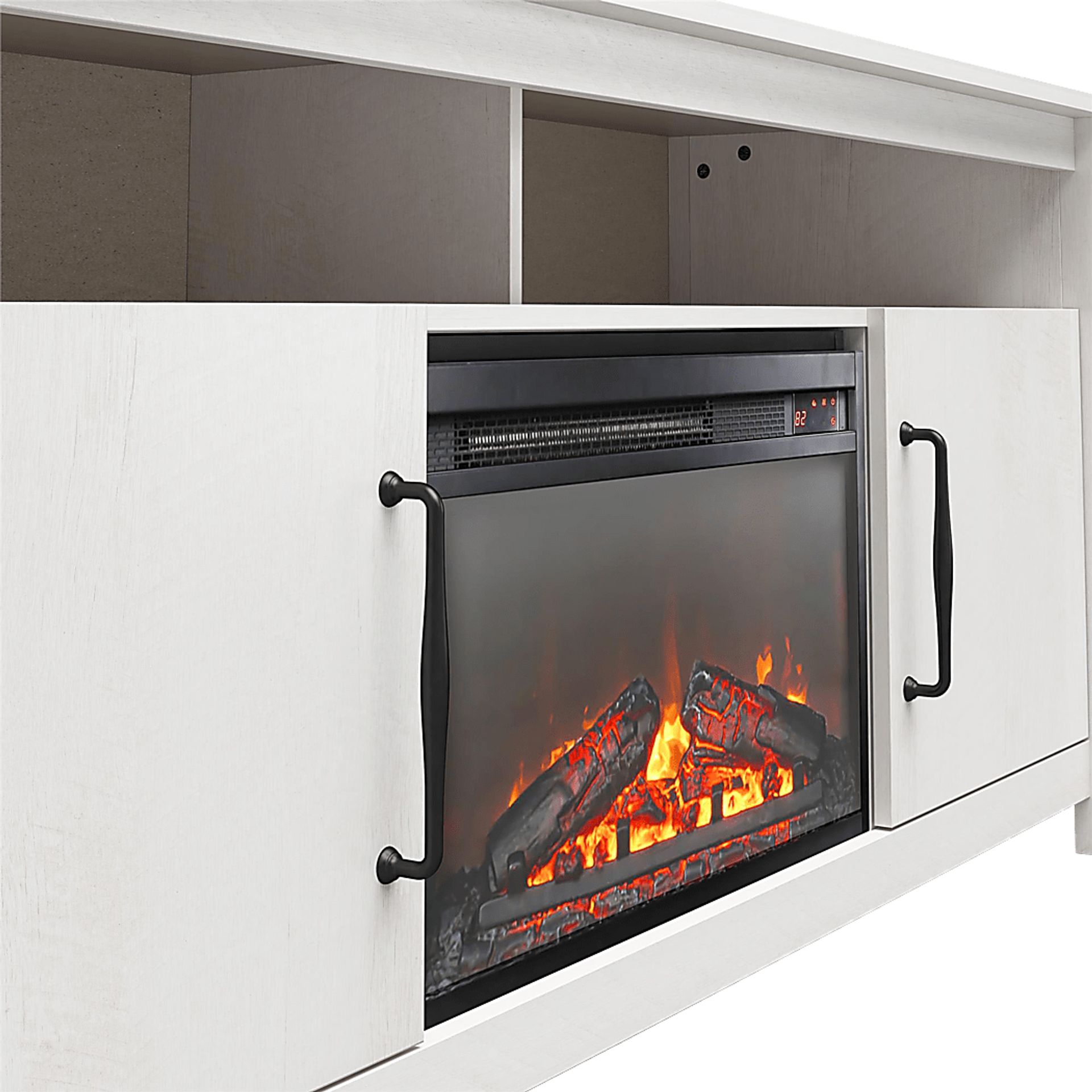Eilika Ivory 59 in. Console with Electric Fireplace - Image 9