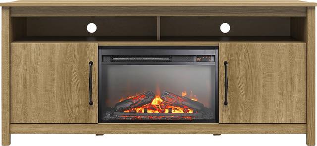 Eilika Oak 59 in. Console with Electric Fireplace - Thumbnail - Image 3