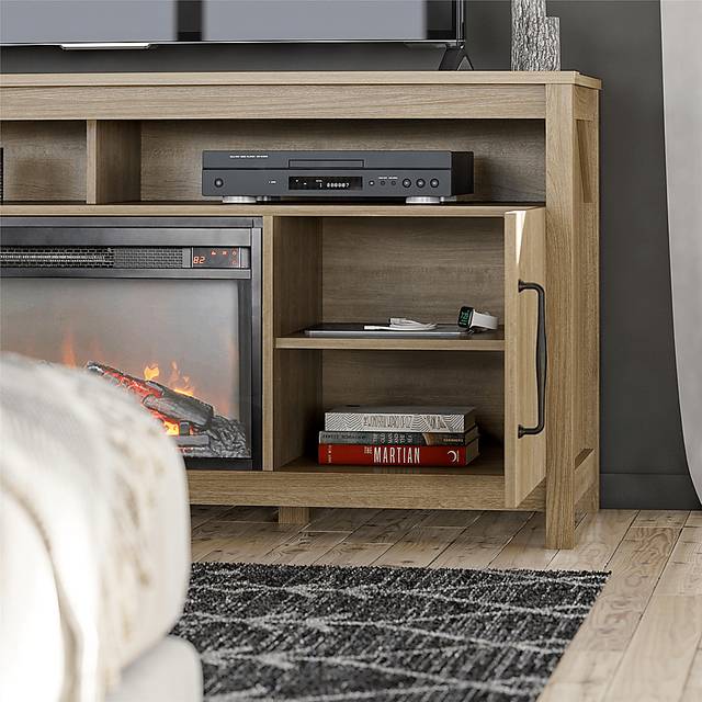 Eilika Oak 59 in. Console with Electric Fireplace - Thumbnail - Image 8