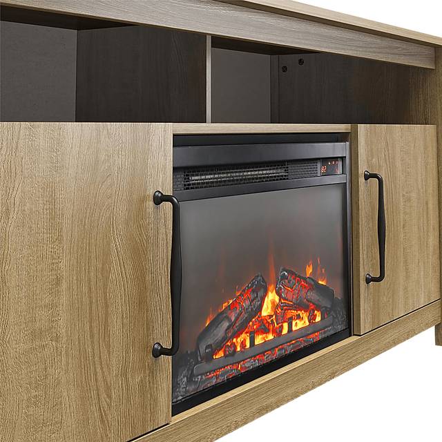 Eilika Oak 59 in. Console with Electric Fireplace - Thumbnail - Image 9