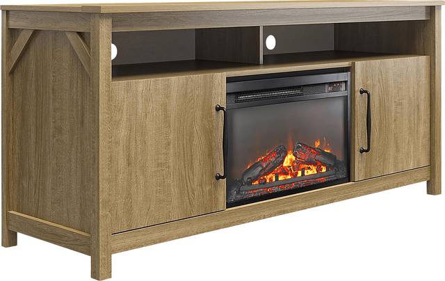 Eilika Oak 59 in. Console with Electric Fireplace - Thumbnail - Image 1