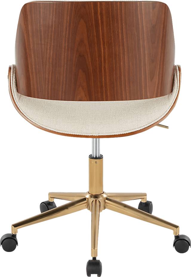Eilyn II Cream Desk Chair - Thumbnail - Image 4
