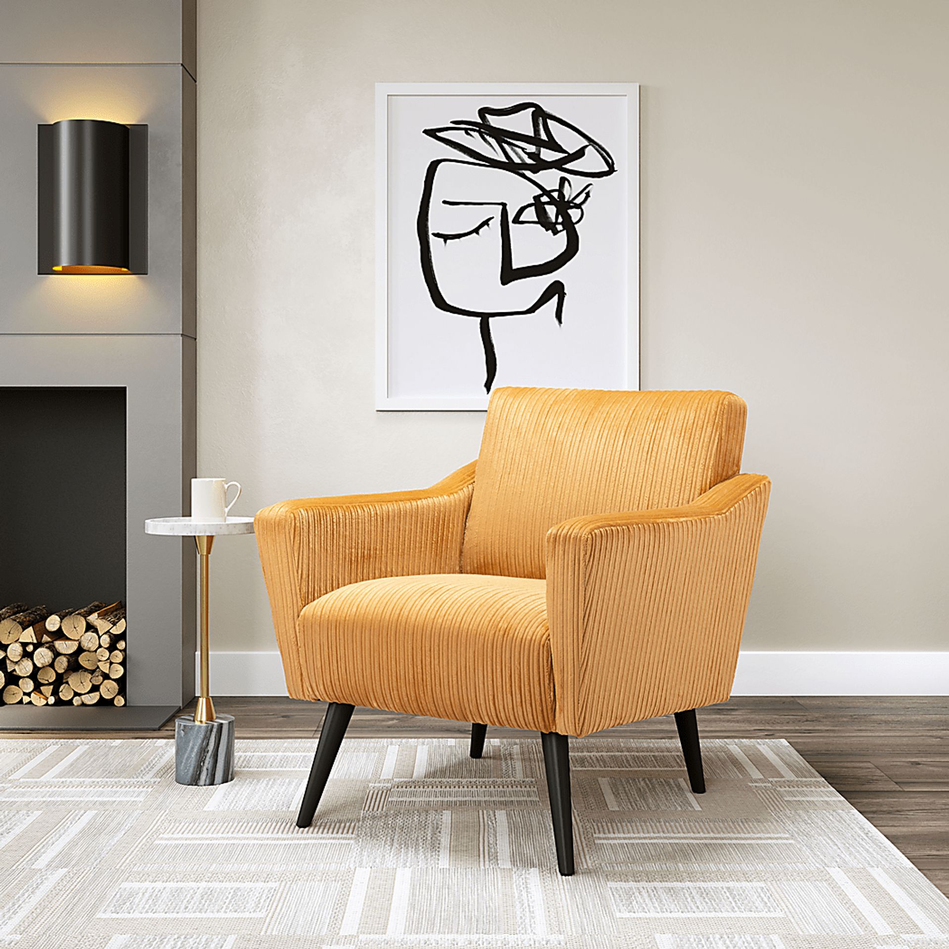 Eklutna Yellow Accent Chair - Image 12