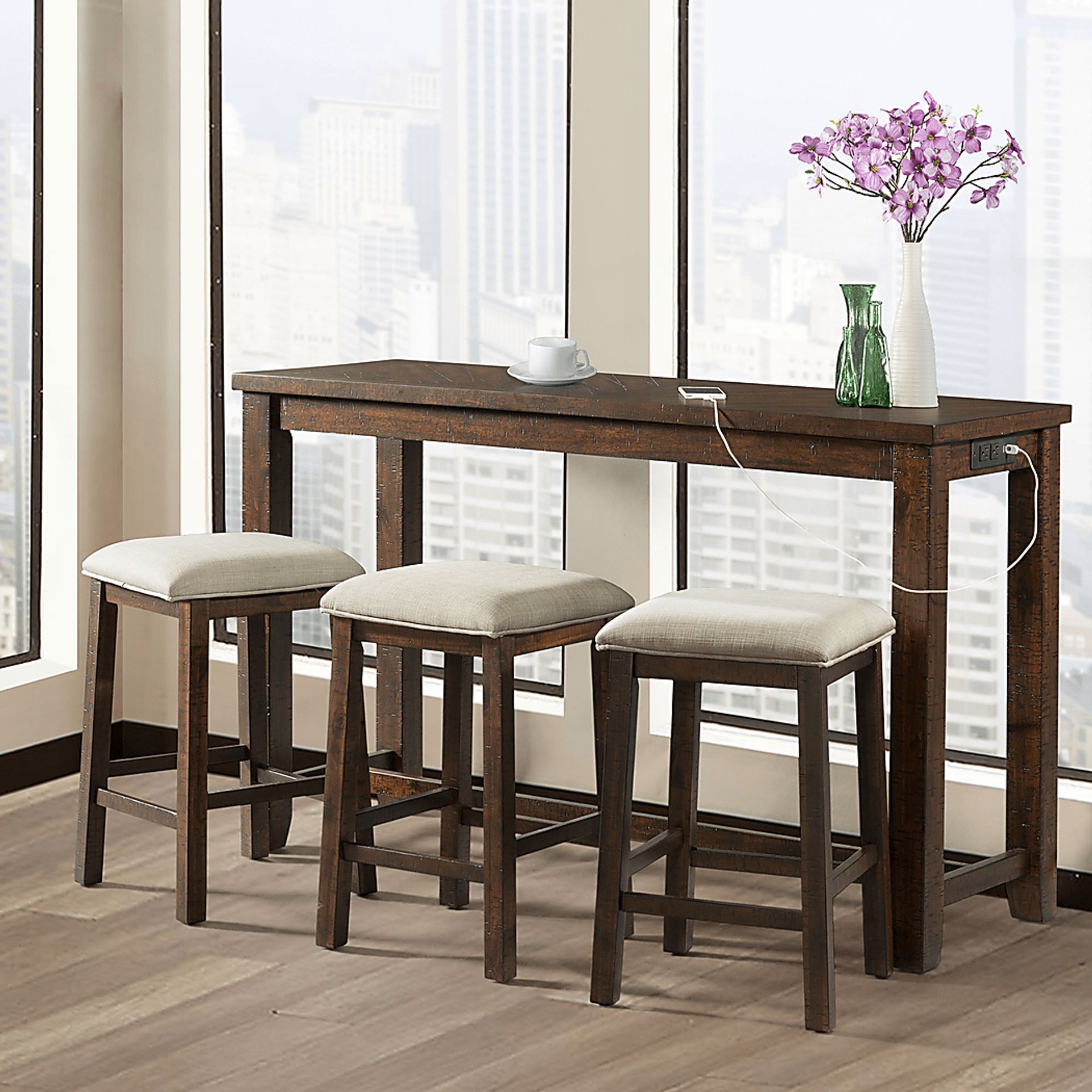 Ekolu Brown 4 Pc Dining Table Set - Image 16