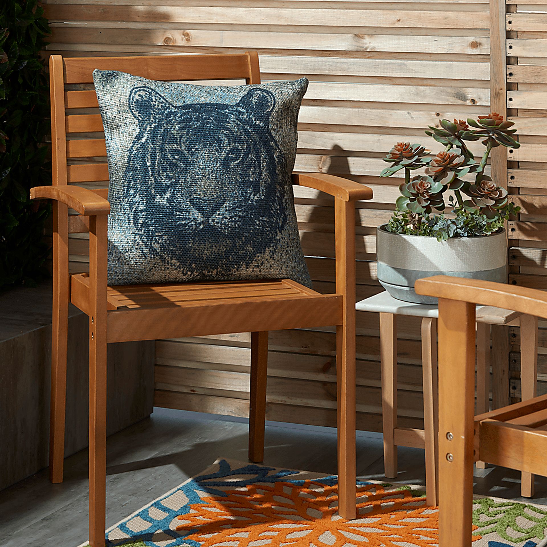 Elacan Blue Indoor/Outdoor Accent Pillow - Image 2