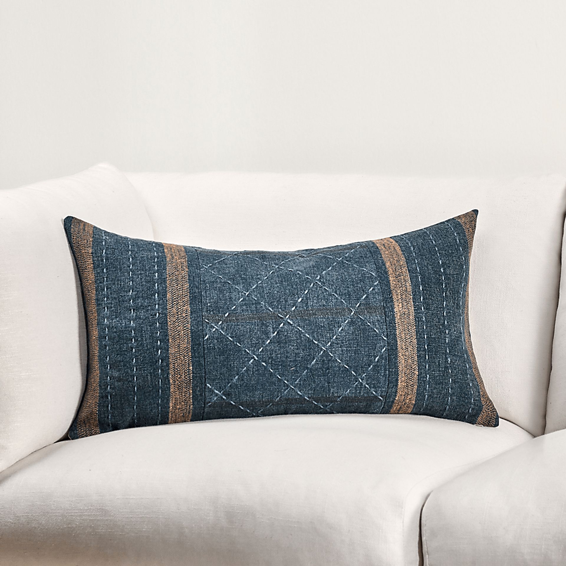 Elaine I Navy Lumbar Pillow - Image 2
