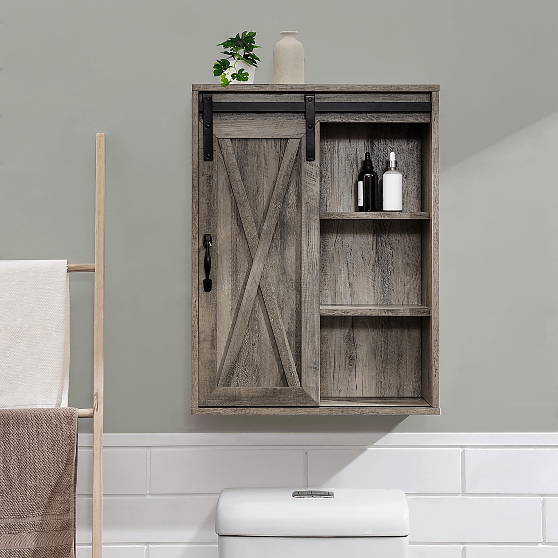 Elanette Gray Wall Cabinet - Image 3