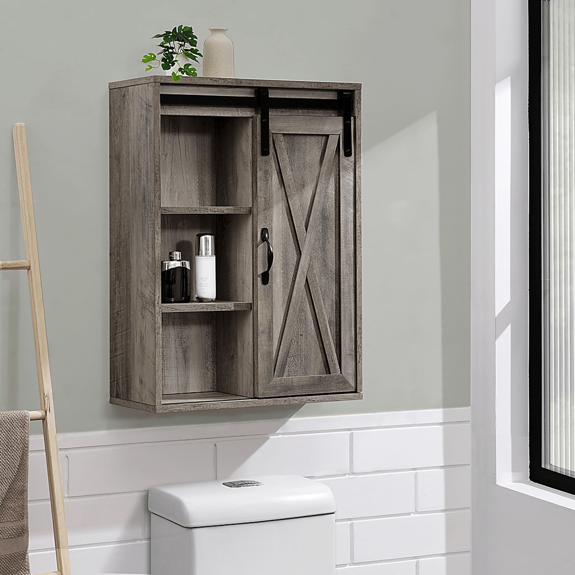 Elanette Gray Wall Cabinet - Image 4