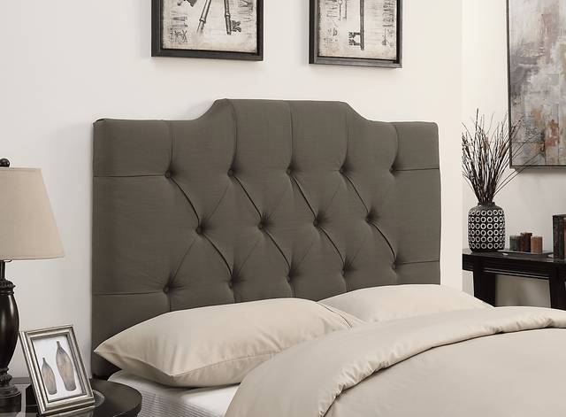 Elani Taupe King Upholstered Headboard - Thumbnail - Image 1