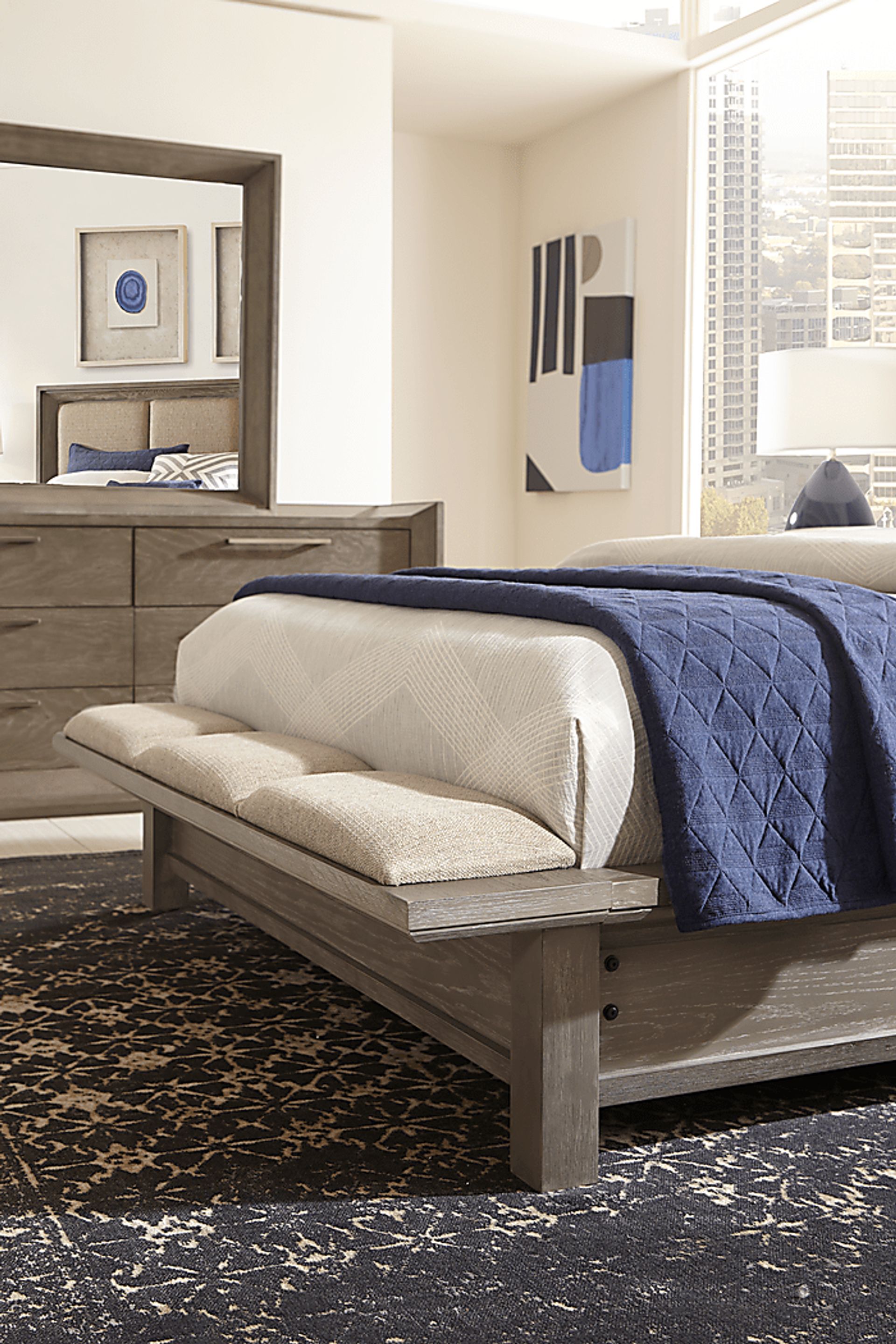 Elba Lane Gray 7 Pc Queen Bedroom - Image 4