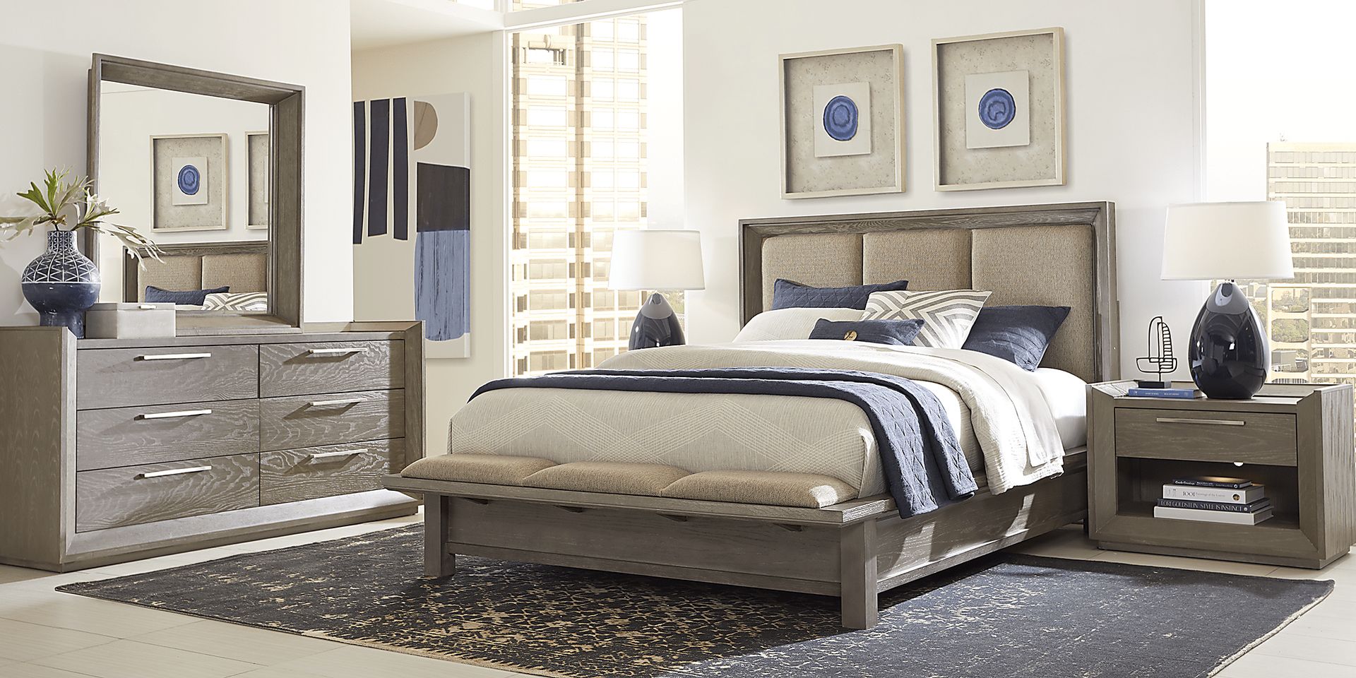 Elba Lane Gray 7 Pc Queen Bedroom - Image 1