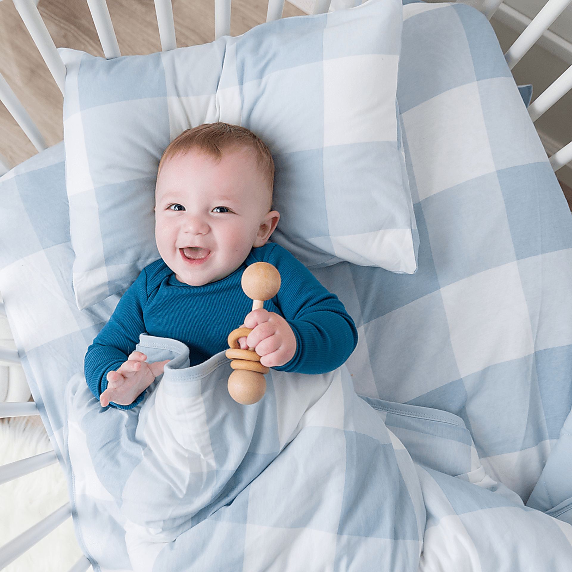 Elby Blue 3 Pc Baby Bedding Set - Image 6